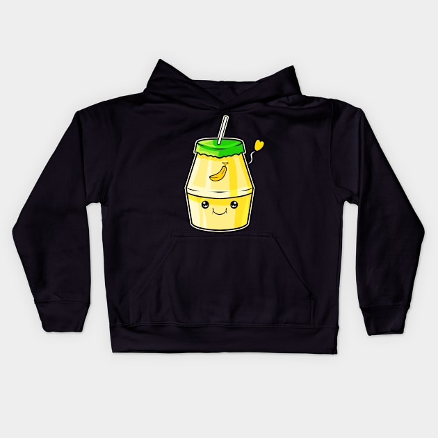 I Love Banana Milk Milk Shake And Banana Kids Hoodie by SinBle